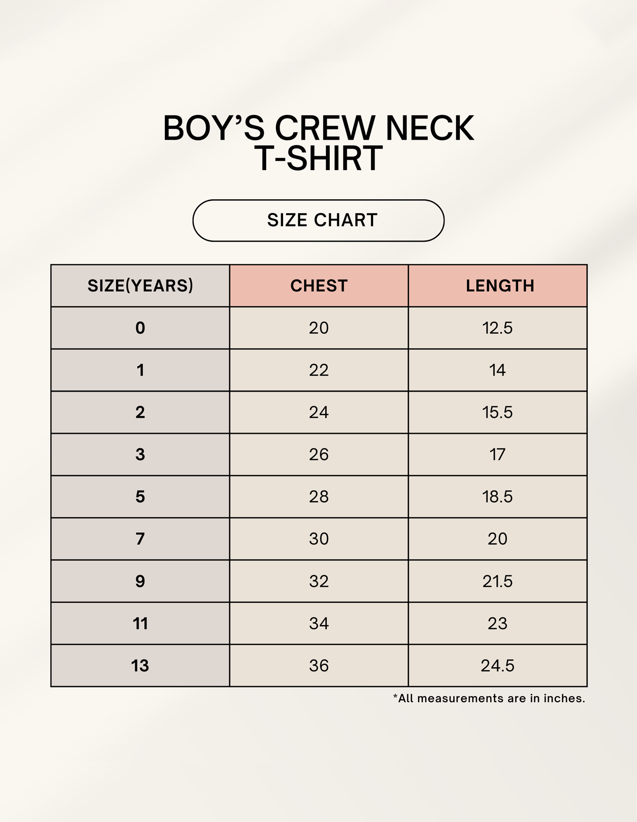 Color_Size Chart