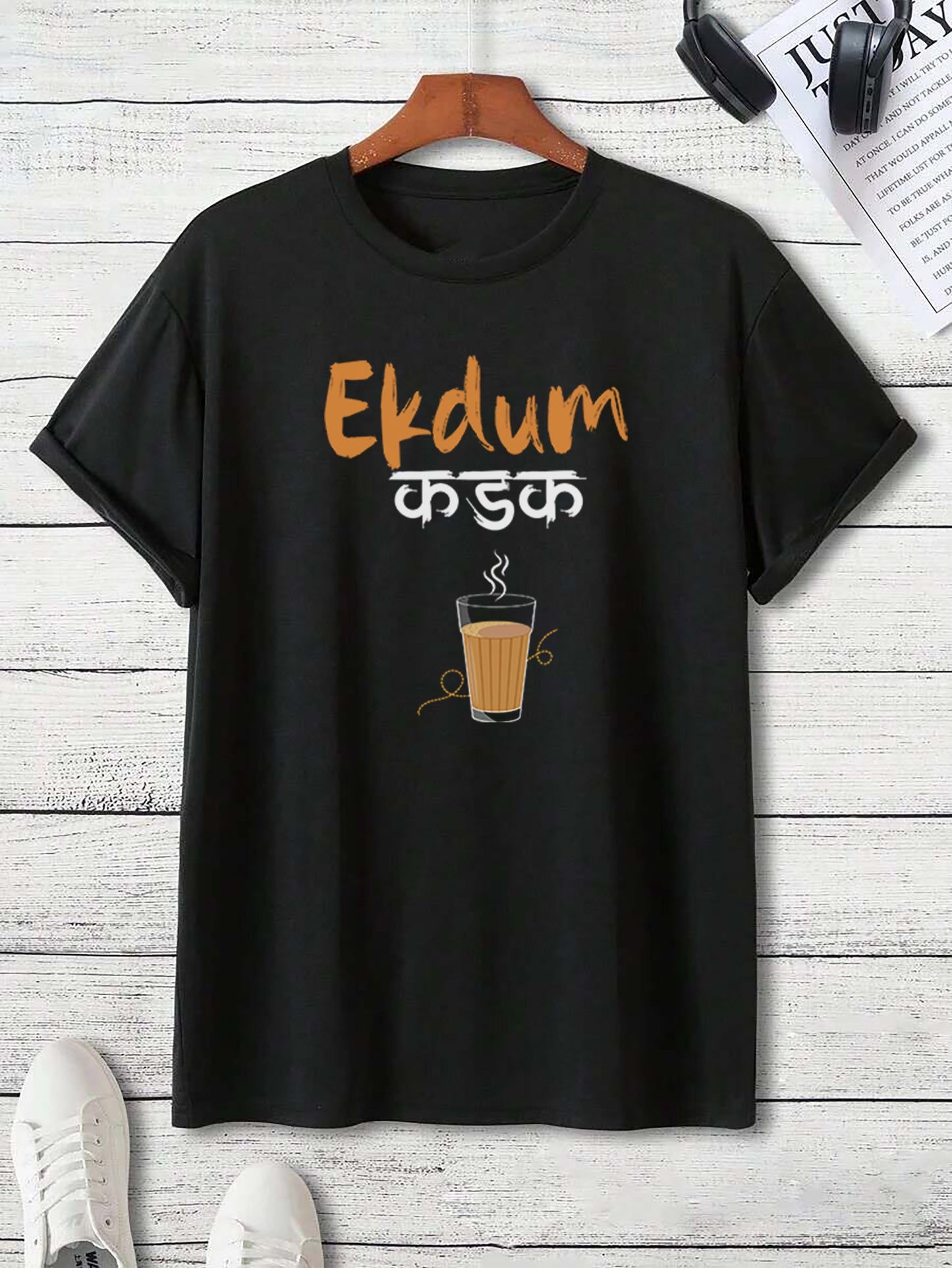 Tea lover Ekdum Kadak Unisex Half Sleeves T-Shirt
