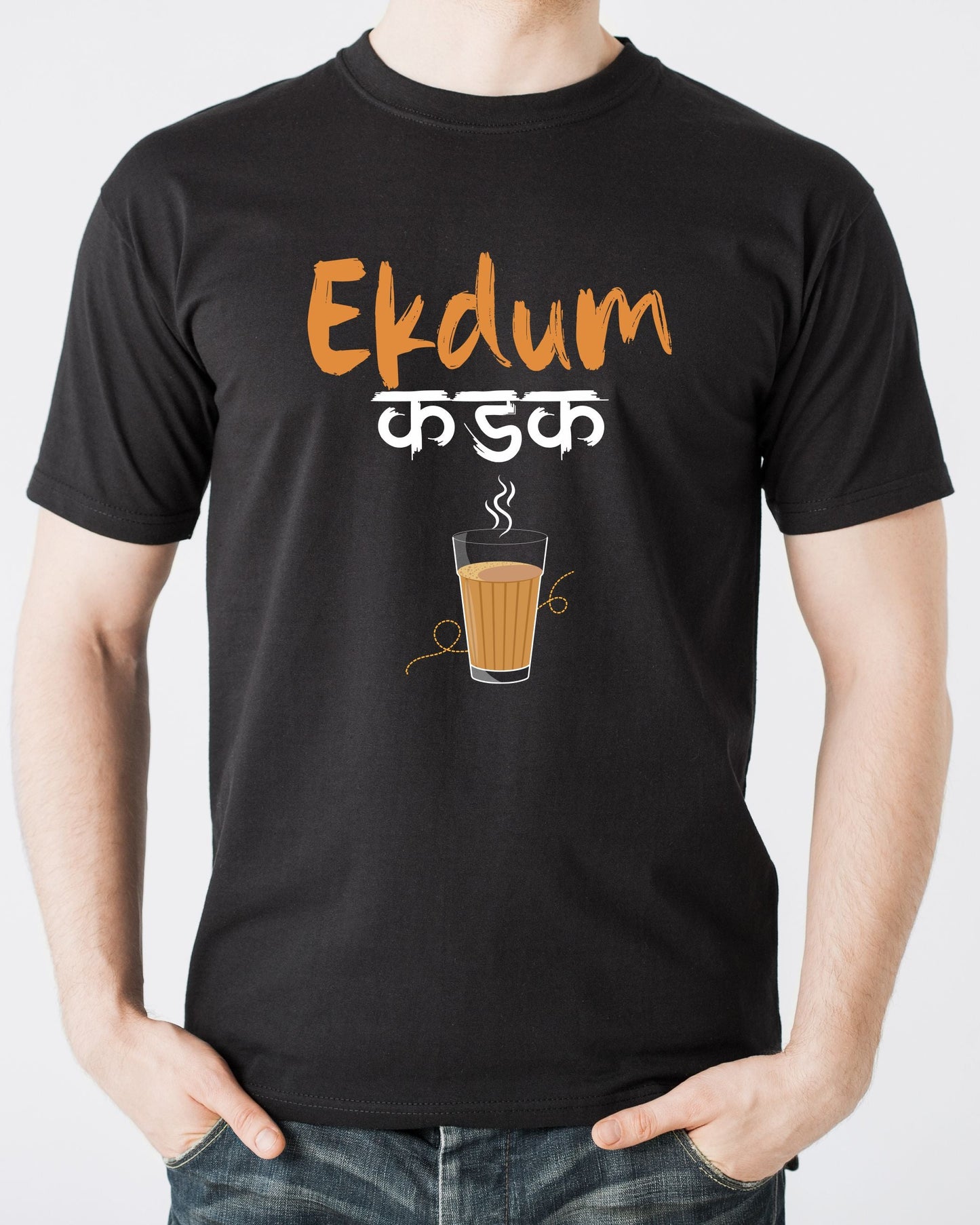 Tea lover Ekdum Kadak Unisex Half Sleeves T-Shirt